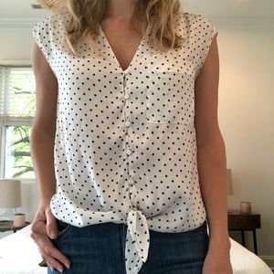 Polka dot tie top